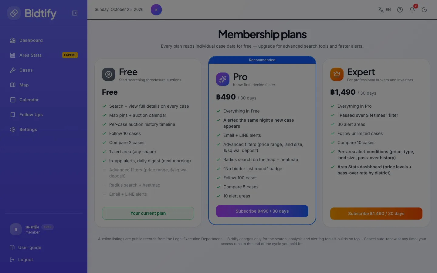 The subscribe-to-Pro dialog with card number, name on card, expiry and CVC fields and a Pay button